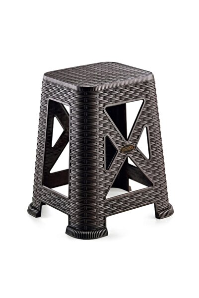 IRAK PLASTİK-HOLIDAY Holıday Rattan Tabure Irak Plastik Koyu Kahve