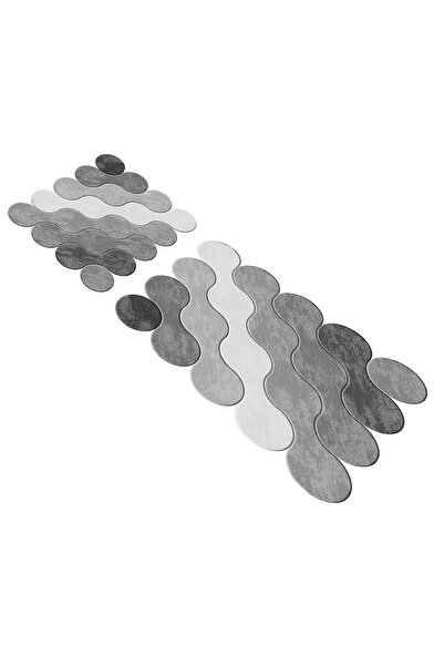 Alanur Home Florya Özel Kesim Yıkanabilir Kaydırmaz Taban 2 Li Banyo Paspas Seti Klozet Takımı St210117gr