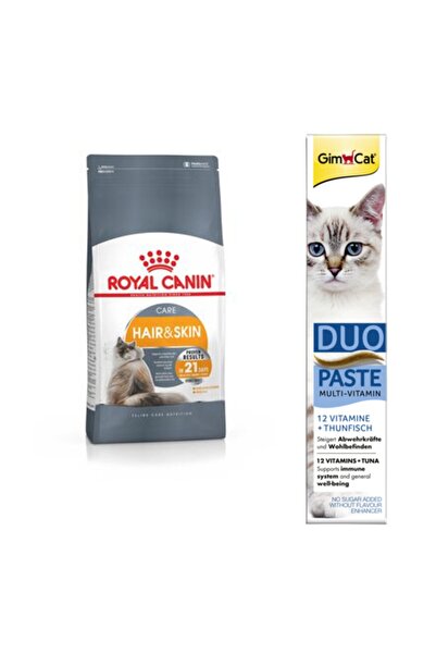 Royal Canin Hassas Tüylü Yetişkin Kedi Için Kuru Mama 2 kg + Gimcat Duo Paste Tuna Balıklı Multi Vitamin 50 gr