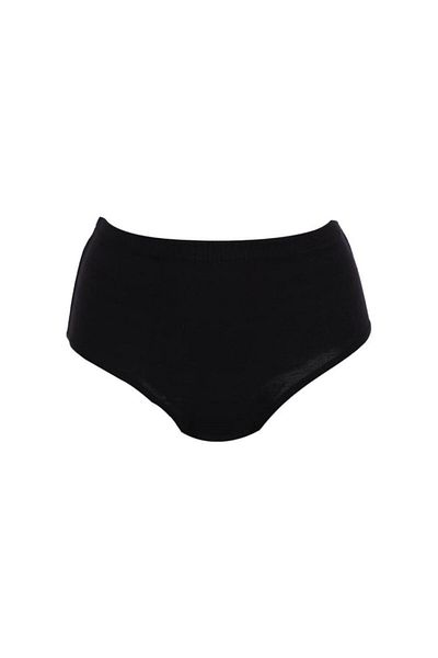 Tutku Women's 6 Pack High Waist Elastic Ribbed (lycra) Bato (black)