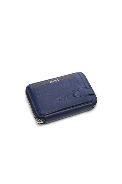 KEMAL TANCA Genuine Leather Navy Blue Men's Card Holder Wallet, card holder, keychain 710 4050D KRTLK