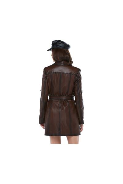 Dericlub Yb-060 Gerçek Deri Kadın Trençkot