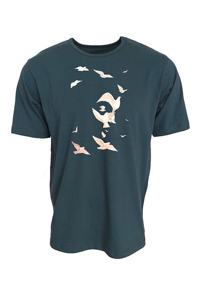 Raf Coll Tricou oversize cu imprimeu unisex, albastru petrol