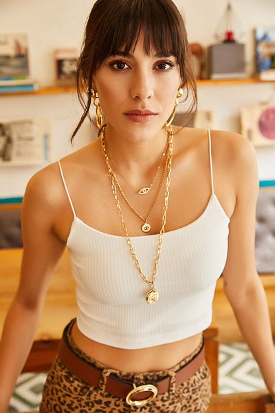 Olalook Dámská košilka s bílým provazovým páskem Bustier BLZ-19000969