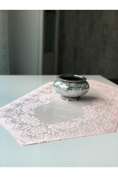 WENESSİ غطاء عداء قصير من التول المحبوك بنمط الورد مقاس 40 × 90 (وردي)