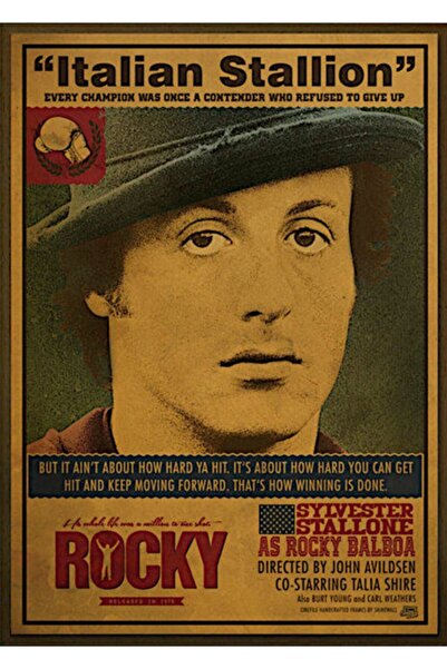 Genel Markalar Sylvester Stallone Rocky Ahşap Tablo