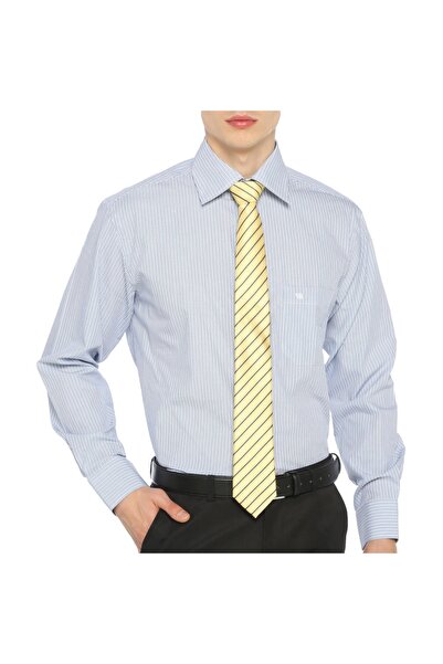 Gomlekplus Mavi Gölge Çizgili Poplin Gömlek