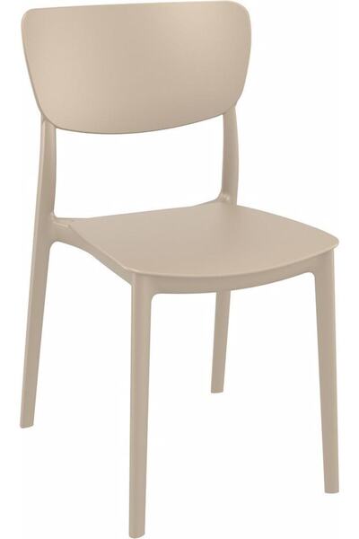 Siesta Monna Plastik Contract Sandalye Kum Gri Mutfak Balkon Salon Bahçe Cafe