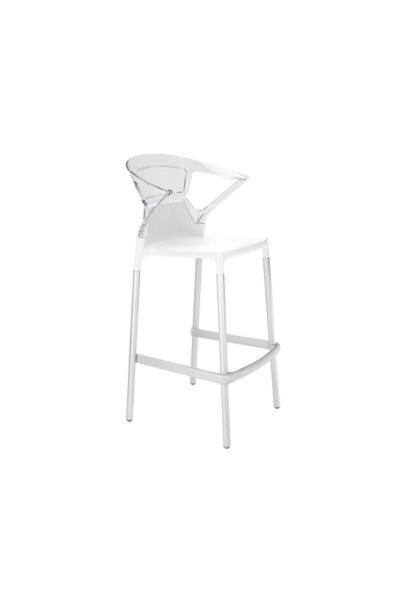 Papatya Ego-k Plastik Bar Sandalyesi Polikarbonat Sırt Gaz Enjeksiyonlu Cam E...