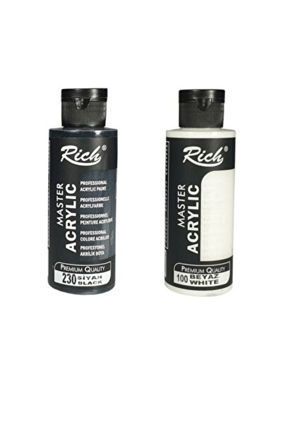 Rich Master Acrylıc Siyah-beyaz 130 Cc Akrilik Boya (100-230)