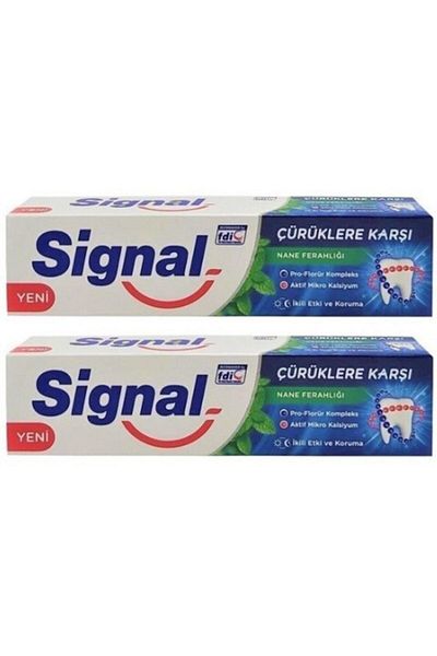Signal 100 مل × 2 قطعة معجون أسنان بالنعناع الأبيض