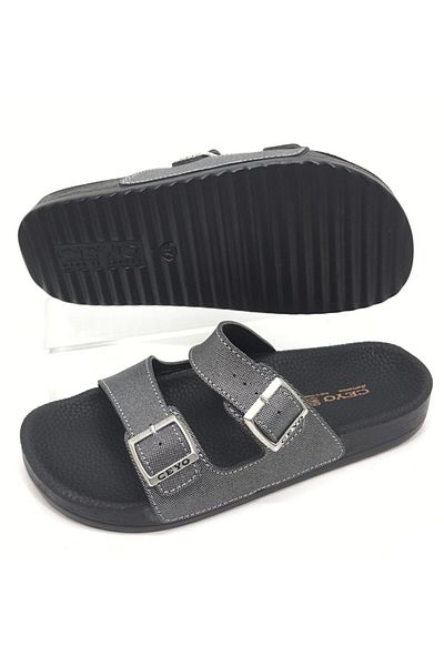 Ceyo Papuci de damă Bahama-11 Anatomical Silver - cu dungi duble