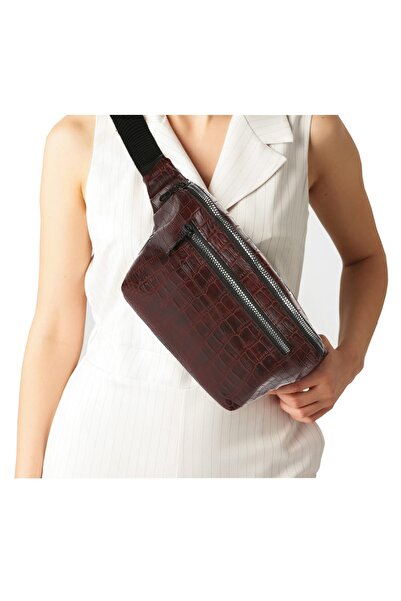 Ju Yaratıcı Tasarım Çapraz Omuz Askılı ve Bel Çantası Kahve