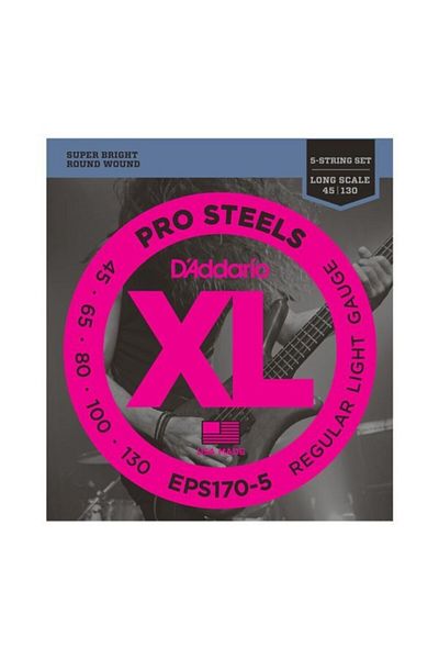 Daddario Eps170-5 Bass String Set Prosteel 45-130 5 Strings