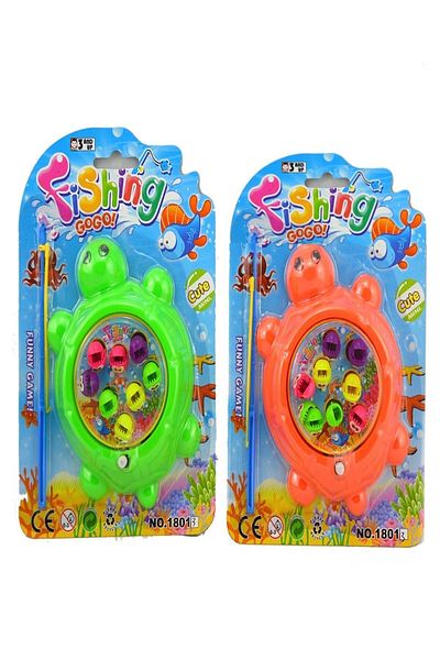 RoseRoi Fishing Game Wind-Up Fishing Catching Game Toy with Turtle Figure (1 Piece)