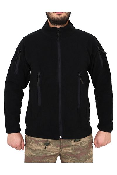 KORDAK Men's Black Fleece Cardigan