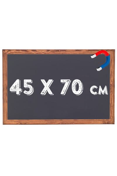Chalky Manyetik 45x70 Cm Kara Tahta Ahşap Çerçeveli - Tebeşir Yazı Tahtası - ...