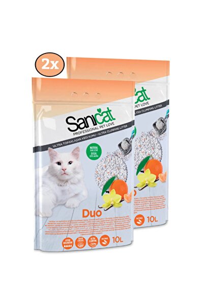 Sanicat Duo Mandalina Kokulu Kedi Kumu 10 L (2x Avantaj)