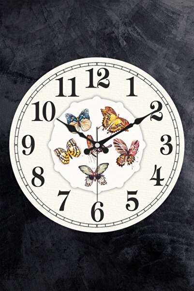 EMORES Dekoratif Plastik Cam Bombeli Mutfak Duvar Saati 25 Cm