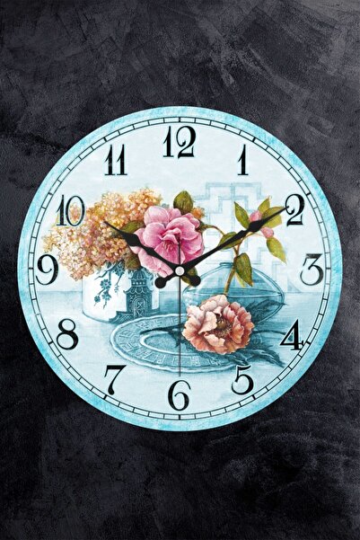 EMORES Dekoratif Plastik Cam Bombeli Mutfak Duvar Saati 25 Cm