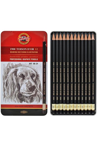 Bruynzeel Koh I Door Toison D'or Professional Graduated Pen Set 8b-2h Metal Box 1912-012001pl