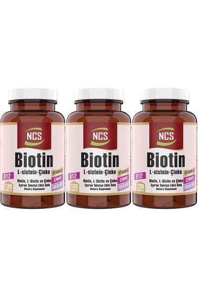 NCS Biotin 3 Box 360 Tablets L Cistein Zinc Folic Acid Vitamin B12