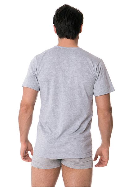 DOREA Men's Gray Melange Single Jersey V-Neck Undershirt Pack of 5