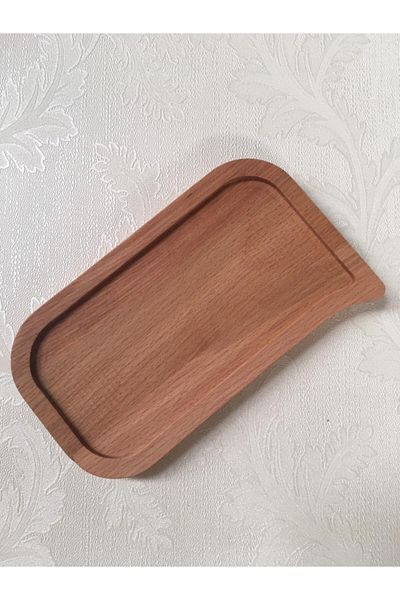 Decomarket Natural Wooden Beech Kitchen Serving Presentation Plate 12*20 Cm