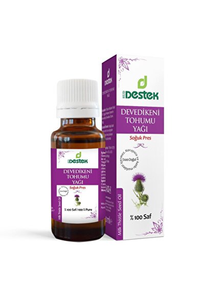 Destek Milk Thistle Seed Oil - 100% Pure Herbal Care, 20 Ml Cold Press