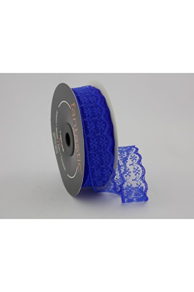 FANTASTIC KURDELE Dantela de culoare albastră Saks (22 mm lățime)