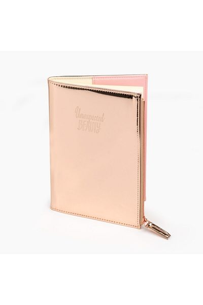 Syloon A5 Zippered Lined Notebook Rose Gold 8832