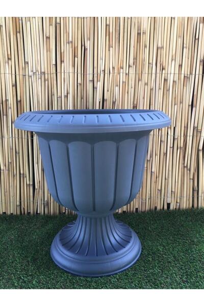 Ekodoğa Nergis Saksı 58,8x58,9 Cm 47 Lt Siyah Saksı Ayaklı Saksı Plastik Saks...