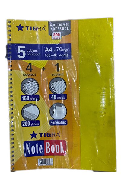 Tigra 4+1 sveska sa pregradama 200 Yp žuta