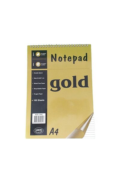 Lizz Bloc de note Lızy Gold Top Spiral A4 100 Yp Linie