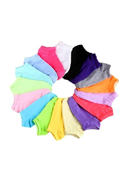 çorapmanya 12 Çift Koton Ekonomik Karışık Renk Kadın Patik Çorap