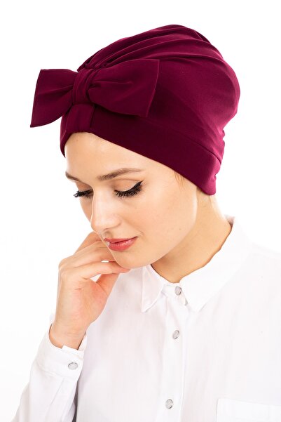 LadyColor المرأة بونيه القوس بورجوندي