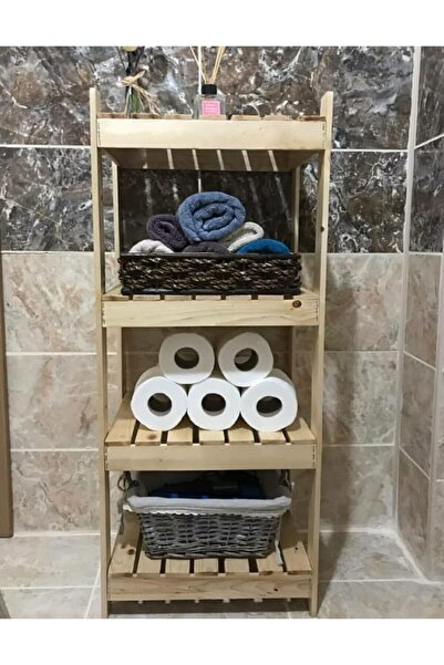 Güven ahşap 4 Katlı Banyo Rafı