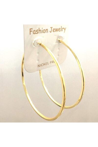 KÜPPELİ ACCESSORİES Kadın Sarı Büyük Boy Halka Küpe