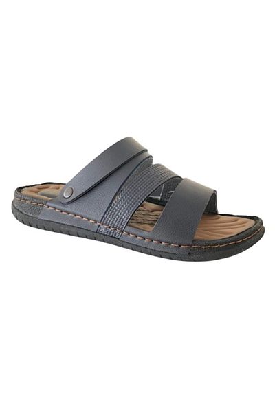GEZER Men's Navy Blue Anatomical Slippers Sandals 11651