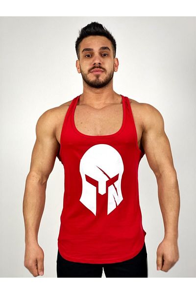 BLACK Men's Red Sparta Printed Fitness Undershirt