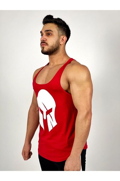 BLACK Men's Red Sparta Printed Fitness Undershirt