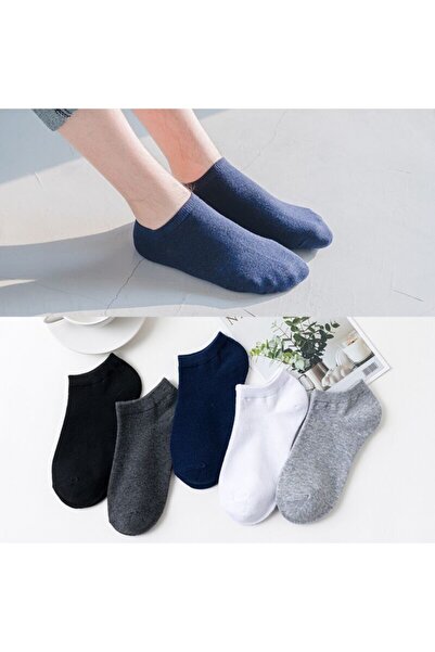 çorapmanya 10 Çift Modal Çok Renkli Erkek Patik Çorap Bilek Boy