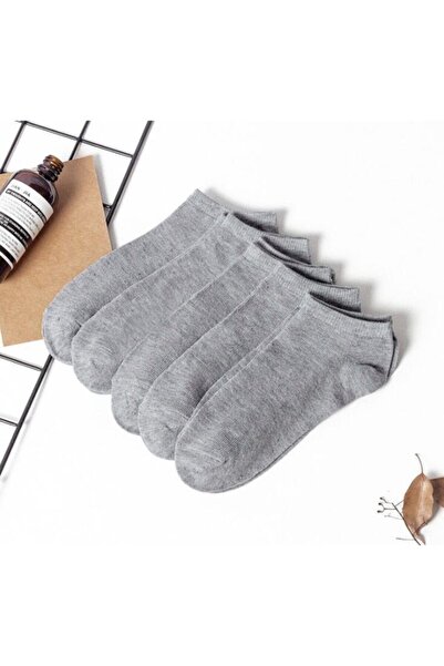 çorapmanya 5 Çift Modal Gri Erkek Patik Çorap Bilek Boy