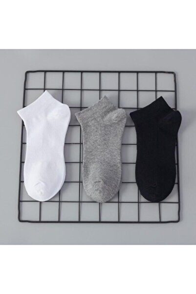 çorapmanya 5 Çift Modal Gri Erkek Patik Çorap Bilek Boy