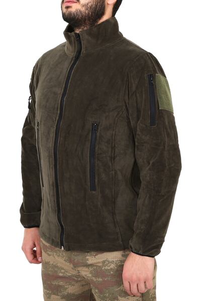 KORDAK Ανδρική ζακέτα πράσινη χακί φλις