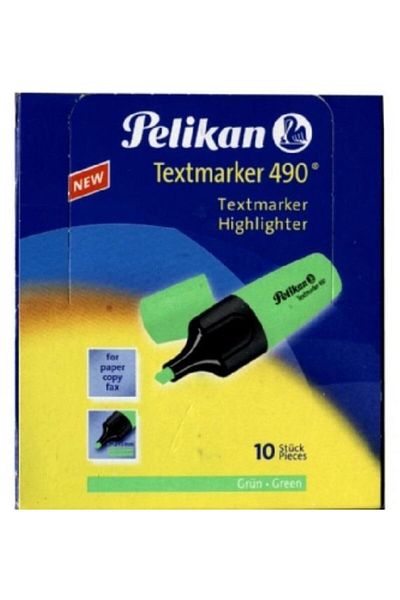 Pelikan 490 Highlighter Mark Pen 1-5 Mm Green (10 Pieces Box)