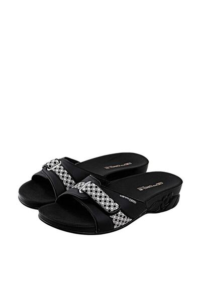 Ceyo Γυναικείες Μαύρες Ορθοπεδικές Παντόφλες Flora