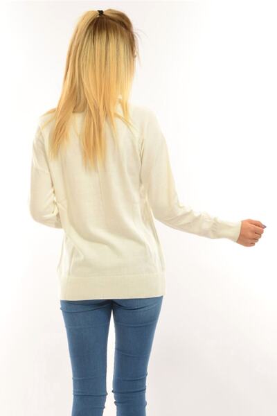 ModaPlaza Women's Full Fisherman Classic Cut Bone Knitwear 4125