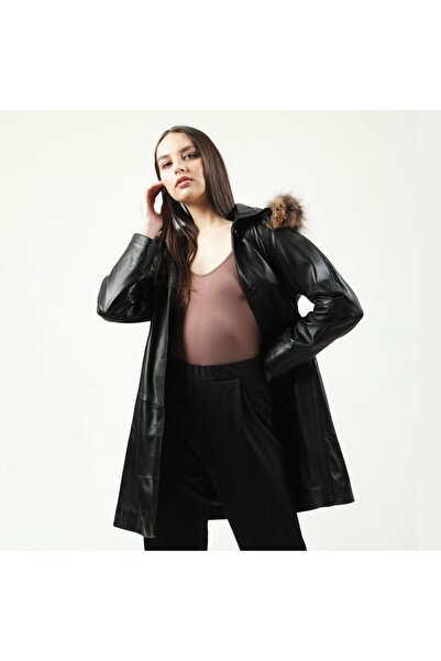 Dericlub Donna Siyah Kadın Deri Kaban
