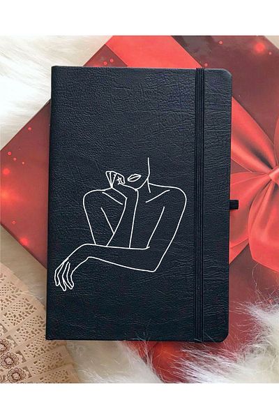 mooodcase فن الخط تصميم المرأة دفتر أسود